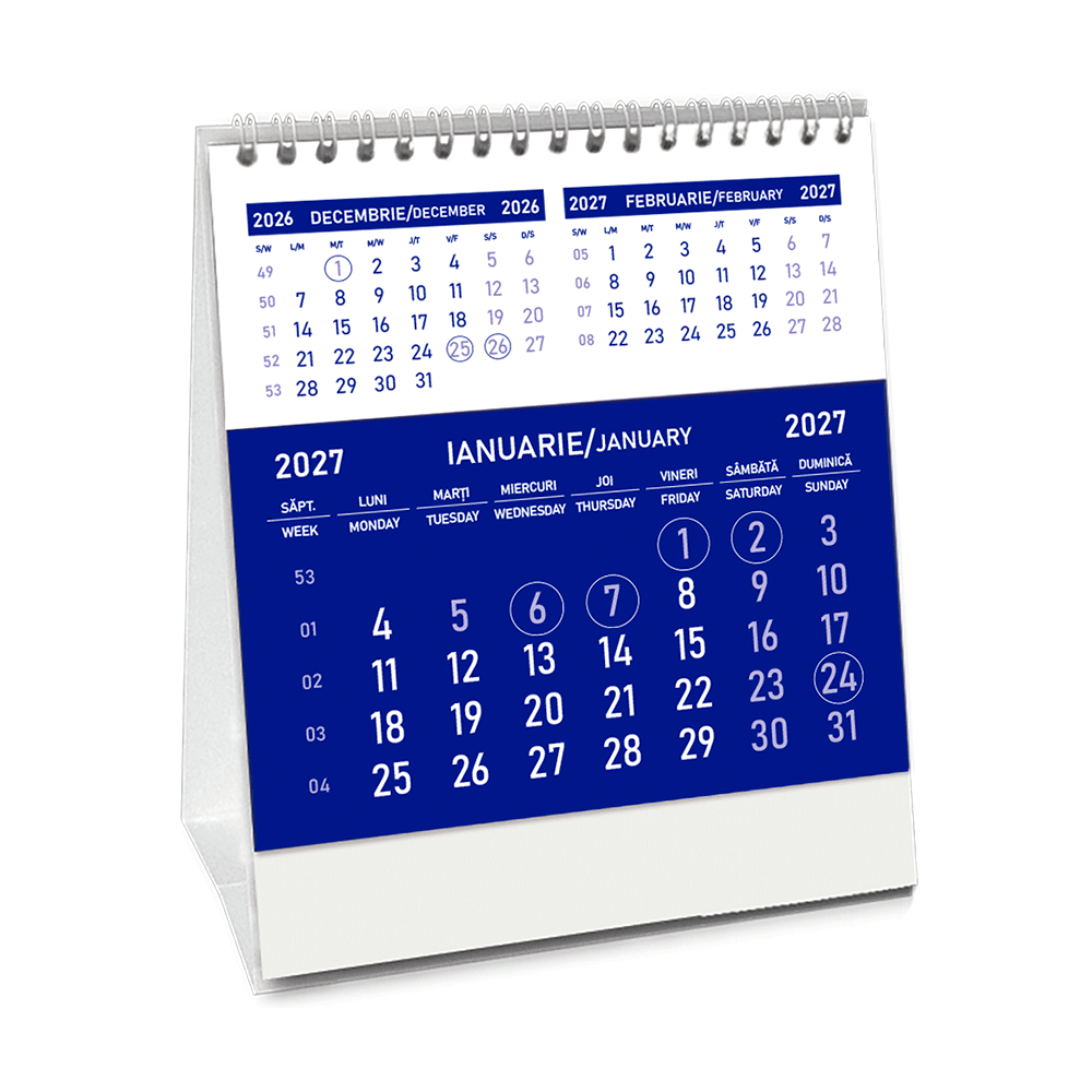 Calendar triptic de birou